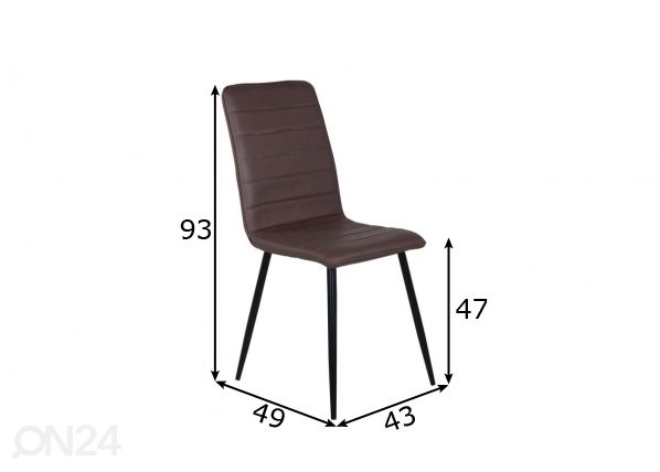 Ruokapöydän tuolit Windu, 2 kpl mitat