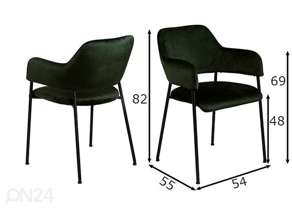Ruokapöydän tuolit Wonk, 2 kpl mitat