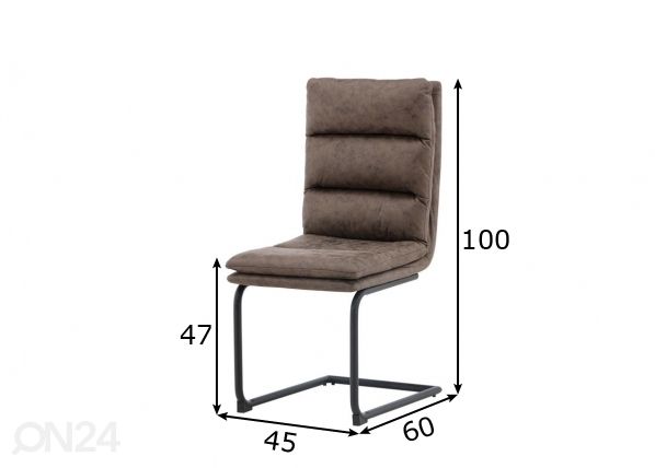 Ruokapöydän tuolit Zizo, 2 kpl mitat