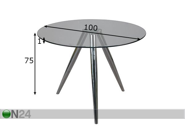 Ruokapöytä Ø 100 cm mitat