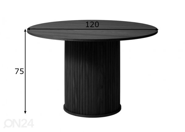 Ruokapöytä Ø 120 cm mitat
