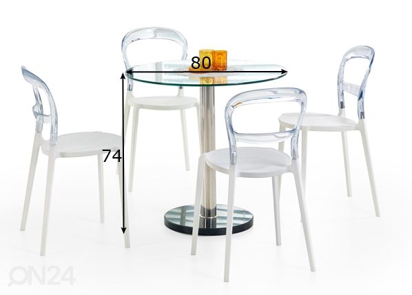 Ruokapöytä Ø 80 cm mitat