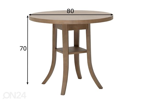 Ruokapöytä Ø 80 cm mitat
