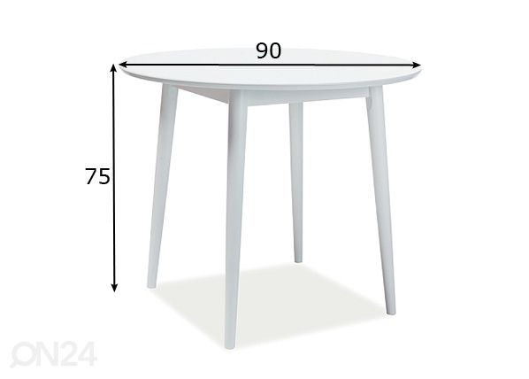 Ruokapöytä Ø 90 cm mitat