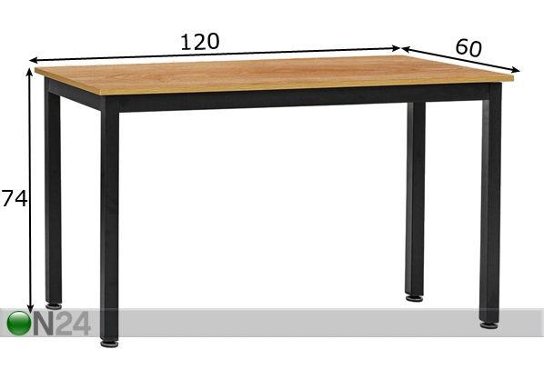 Ruokapöytä 120x60 cm mitat