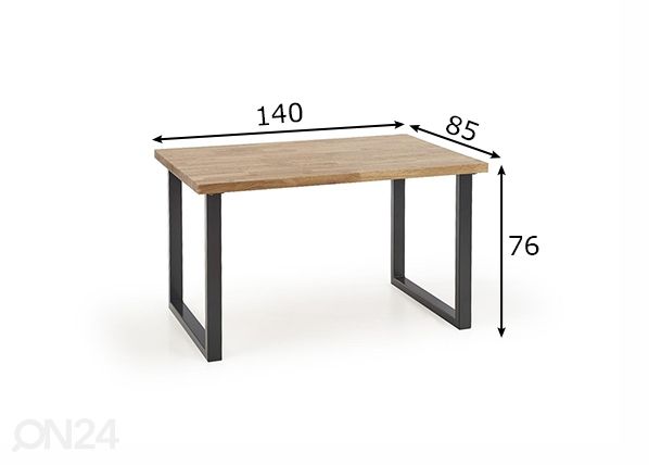 Ruokapöytä 140x85 cm mitat