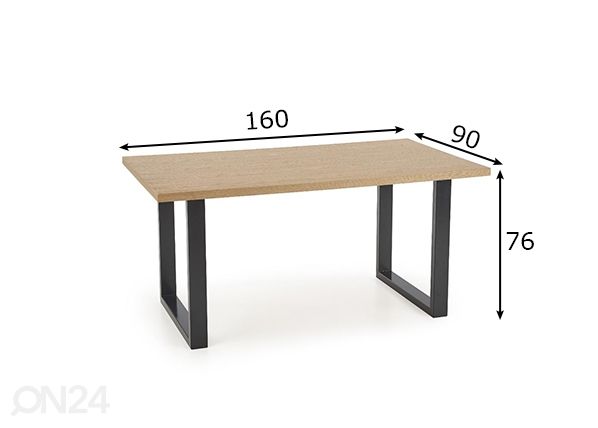 Ruokapöytä 160x90 cm mitat