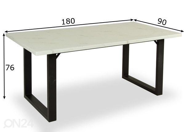 Ruokapöytä 180x90 cm mitat