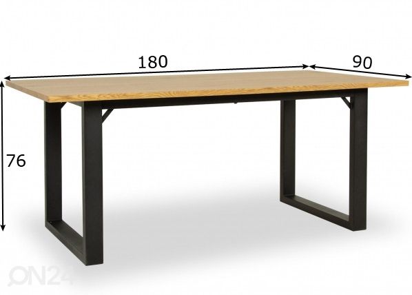 Ruokapöytä 180x90 cm mitat