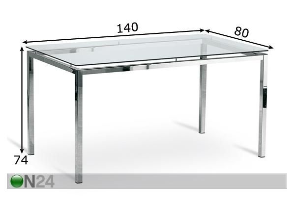 Ruokapöytä 80x140 cm mitat