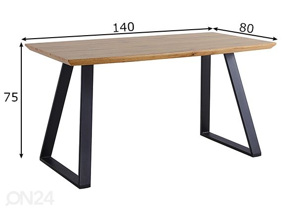 Ruokapöytä 80x140 cm mitat