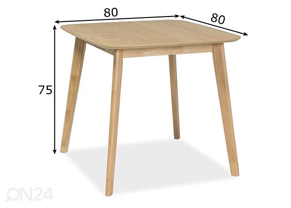 Ruokapöytä 80x80 cm mitat