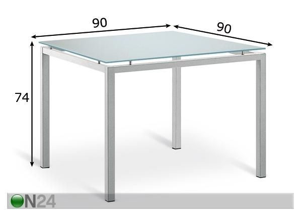 Ruokapöytä 90x90 cm mitat