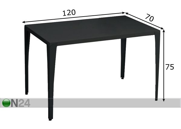 Ruokapöytä ALEX 120x70 cm mitat