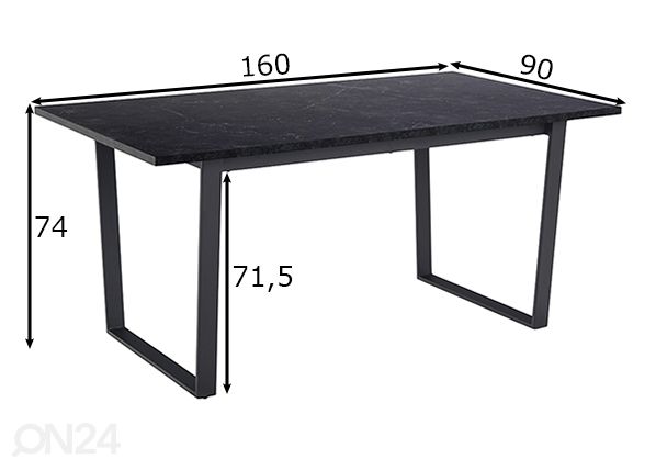 Ruokapöytä Amble mitat