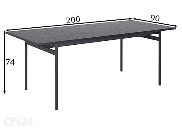 Ruokapöytä Angus mitat