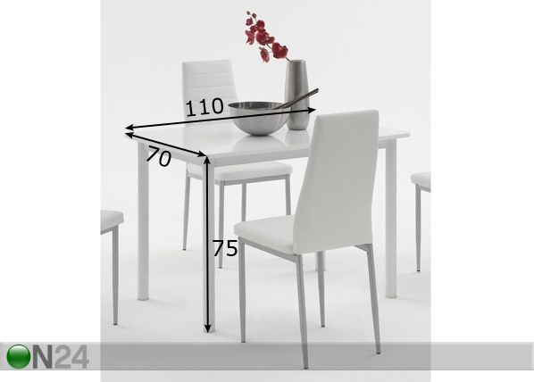 Ruokapöytä ANKE 70x110 cm mitat