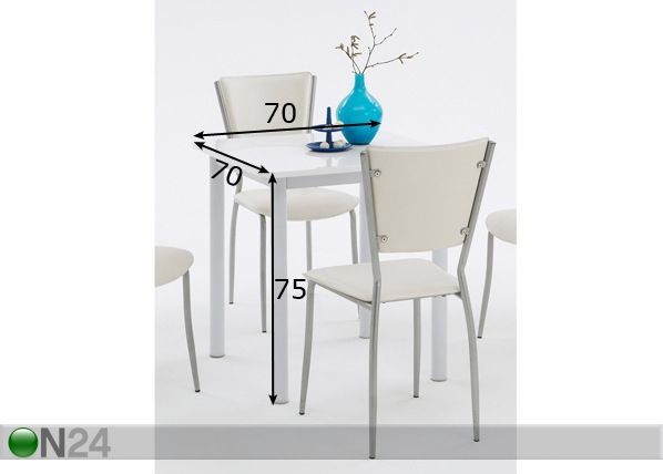 Ruokapöytä ANNA 70x70 cm mitat