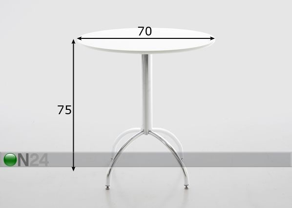 Ruokapöytä/apupöytä Ø 70 cm mitat