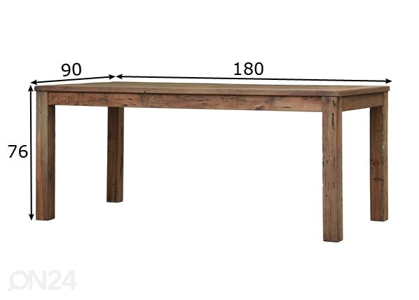 Ruokapöytä Aspen-980 180x90 cm mitat