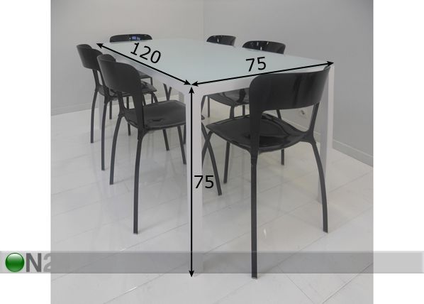 Ruokapöytä ASTORIA 75x120 cm mitat