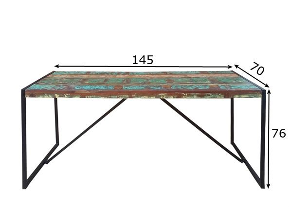 Ruokapöytä BALI 145x70 cm mitat