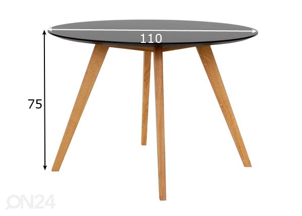 Ruokapöytä Bess Ø 110 cm mitat
