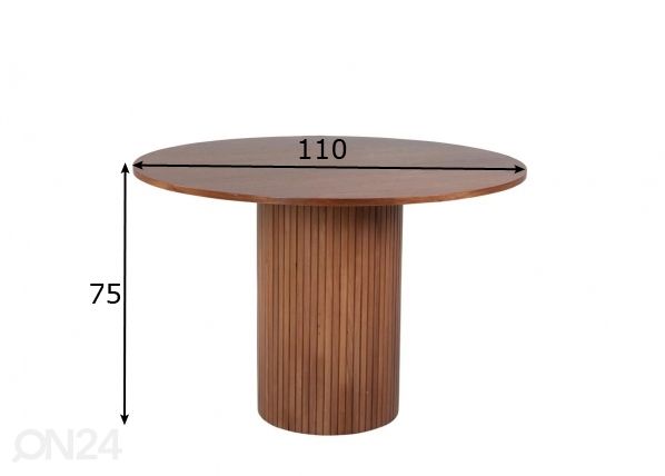 Ruokapöytä Bianca Ø 110 cm mitat