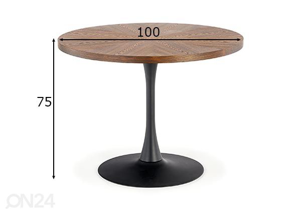Ruokapöytä Carmelo mitat