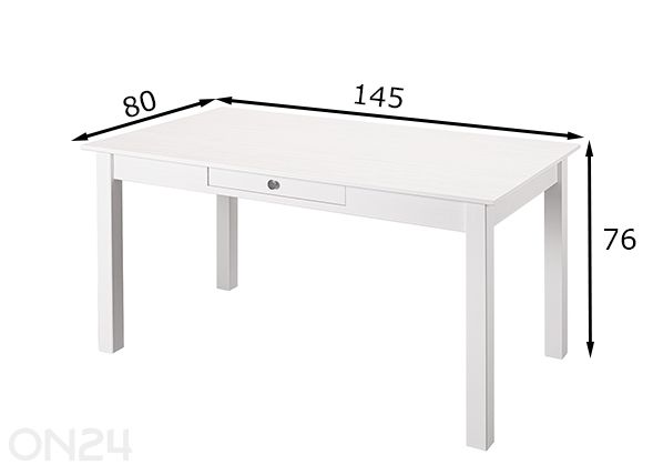 Ruokapöytä Chilly Home 80x145 cm mitat