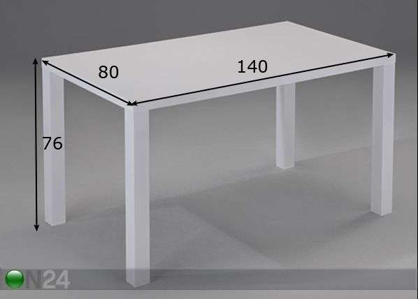 Ruokapöytä DIAMOND 140x80 cm mitat