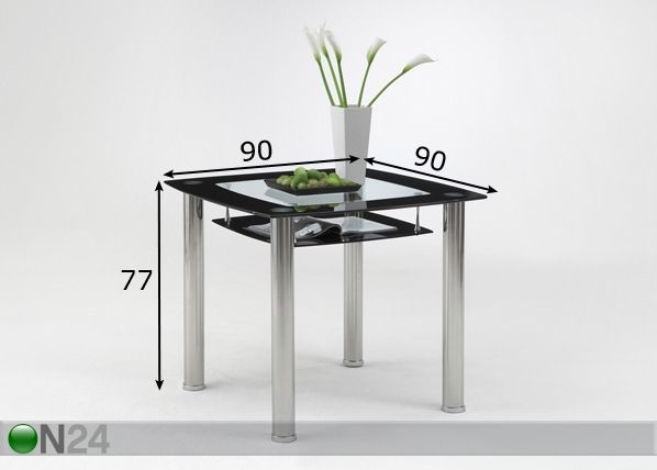 Ruokapöytä ELISA IV 90x90 cm mitat