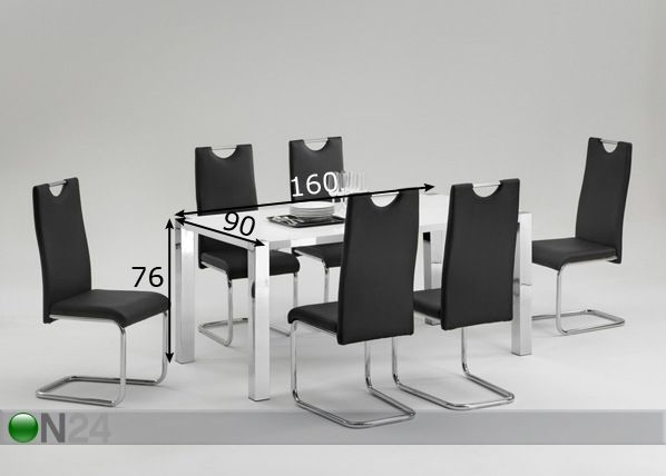Ruokapöytä ENIA I 90x160 cm mitat
