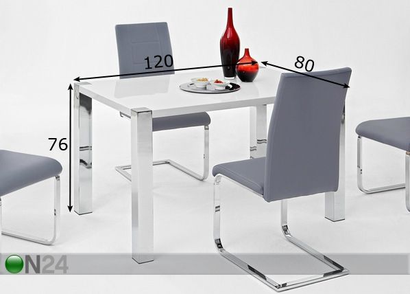 Ruokapöytä ENIA II 80x120 cm mitat