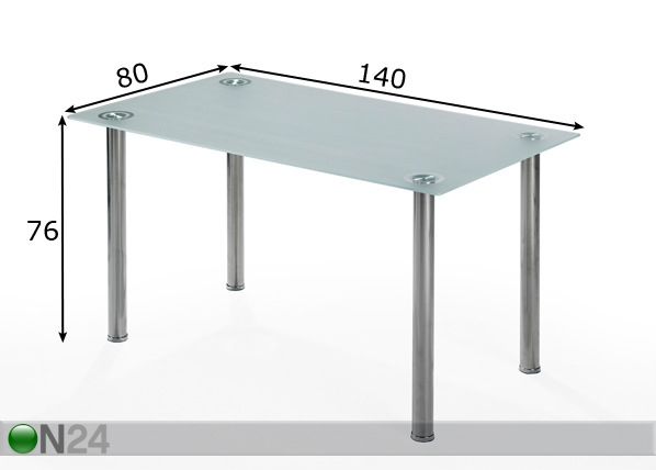 Ruokapöytä GINA 20 80x140 cm mitat