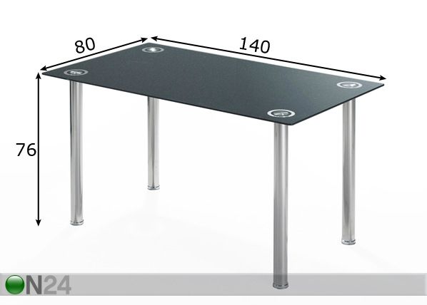 Ruokapöytä GINA 21 80x140 cm mitat