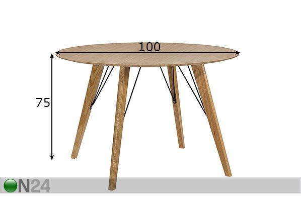 Ruokapöytä HELENA Ø 100 cm mitat