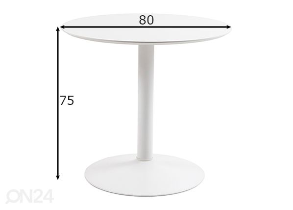 Ruokapöytä Ibiza Ø80 cm mitat