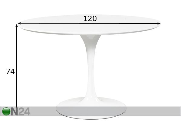 Ruokapöytä INDEX Ø 120 cm mitat