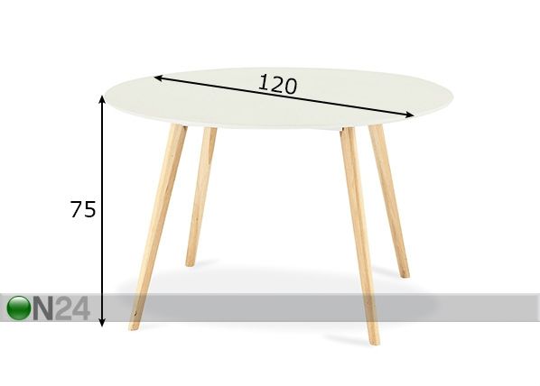 Ruokapöytä Life Ø 120 cm mitat