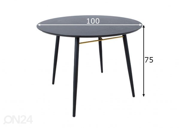 Ruokapöytä Luxembourg Ø 100 cm mitat
