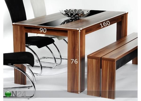 Ruokapöytä MARA T 90x160 cm mitat