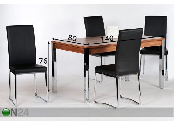 Ruokapöytä MELINA 80x140 cm mitat