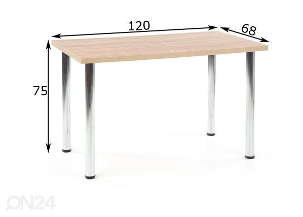 Ruokapöytä Modex 120x68 cm mitat