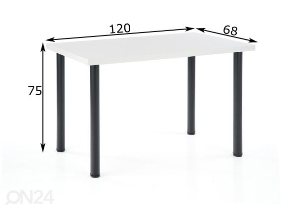 Ruokapöytä Modex 120x68 cm mitat