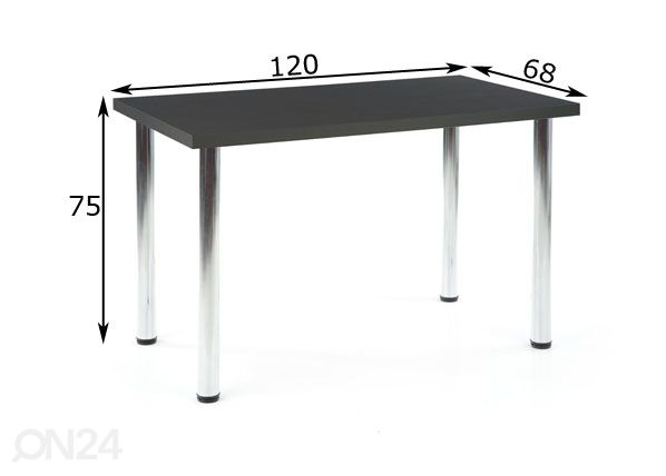 Ruokapöytä Modex 120x68 cm mitat