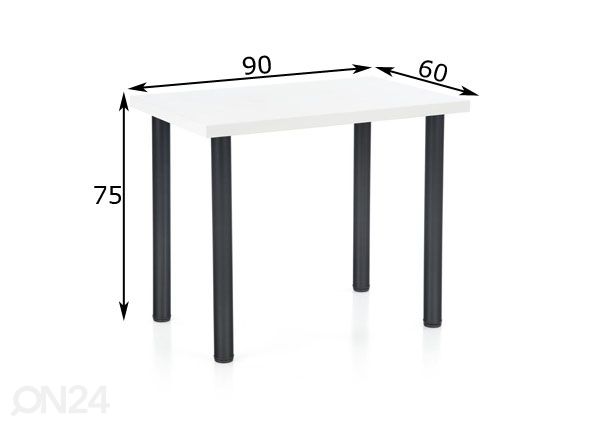 Ruokapöytä Modex 90x60 cm mitat