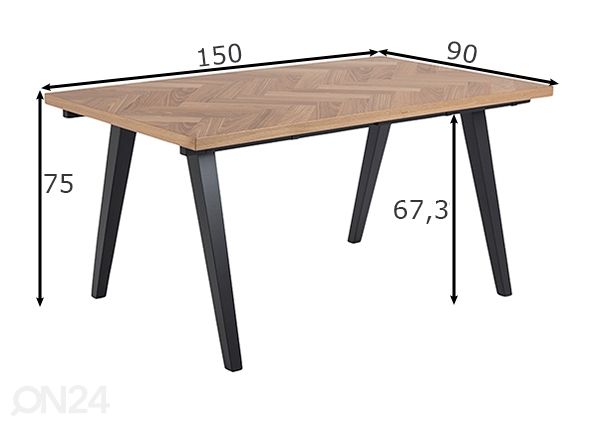 Ruokapöytä Morgantown mitat
