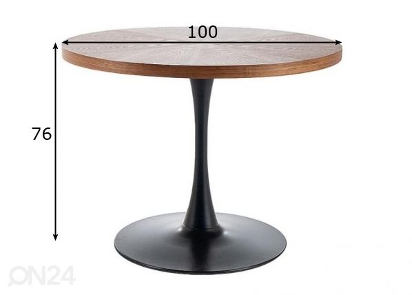 Ruokapöytä Mozart Ø 100 cm mitat