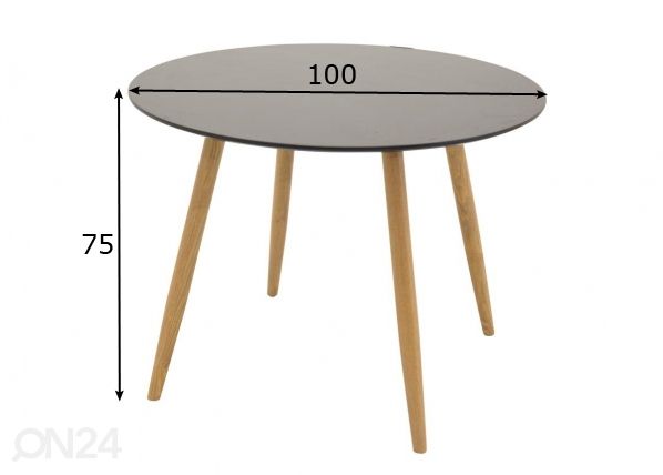 Ruokapöytä Plaza Ø 100 cm mitat
